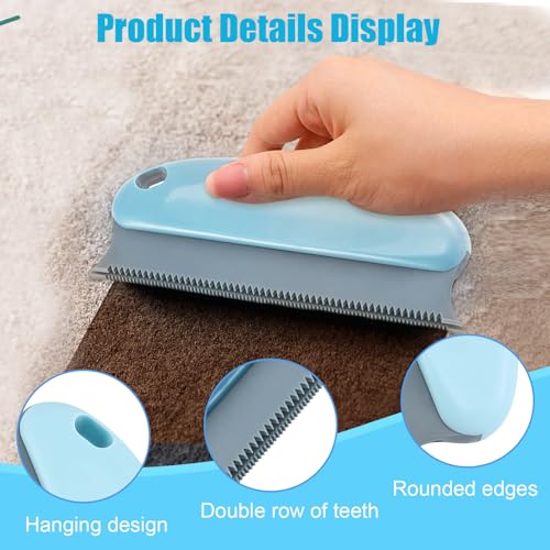 Pet Hair Remover Lint Removal Tool Loose Fur Scraper Brush for Sofa Carpet Rug Couch Fabric Furniture Clothing(Light Blue) - color: Light Blue
