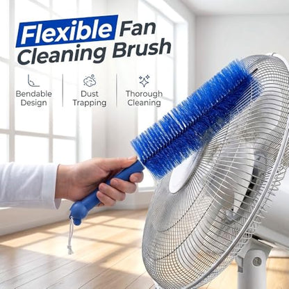 Fan Cleaning Brush Bendable Cobweb Duster Cobweb Duster, Bendable Fan Duster, Plastic Fan Cleaner Brush, Microfiber Head Dusting Brush (Gray-3PCS) - color: Gray-3pcs