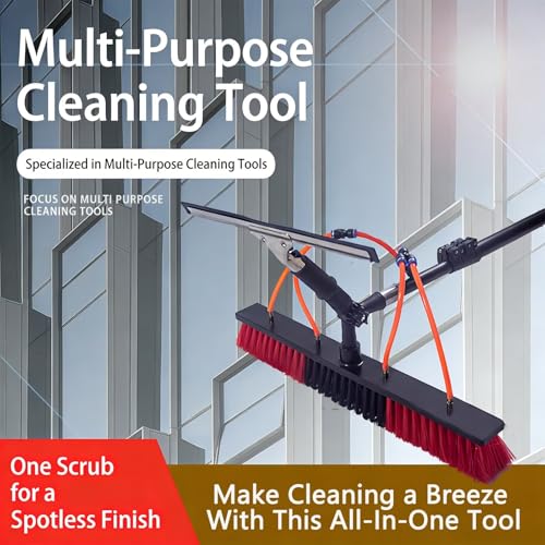 AHWEKR 40FT Window Cleaning Brush Kit, 4-40ft Adjustable Water Fed Pole Kit, Solar Panel Cleaning Brush and Pole, Window Roof Solar Panel Washing Cleaner Equipment Kit,35cm Brush Head - color: 35cm Brush Head, size: 40ft（12m）