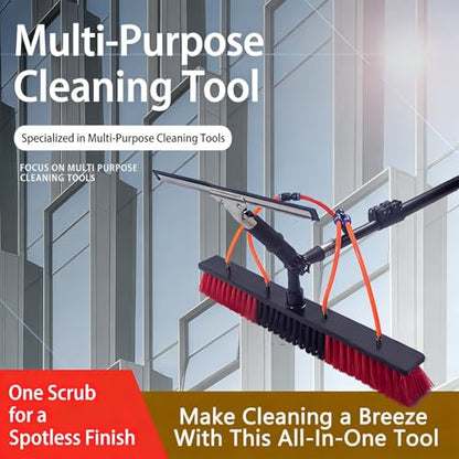 AHWEKR 40FT Window Cleaning Brush Kit, 4-40ft Adjustable Water Fed Pole Kit, Solar Panel Cleaning Brush and Pole, Window Roof Solar Panel Washing Cleaner Equipment Kit,35cm Brush Head - color: 35cm Brush Head, size: 40ft（12m）