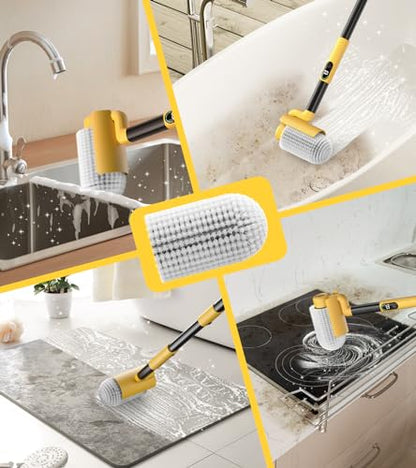 Electric Spin Scrubber, Cordless Cleaning Brush Scrubber for Home, 600RPM & 2.5H Runtime with Universal Brush Head, Bathroom Scrubber with Dual Speeds for Bathroom Shower Bathtub Glass Car