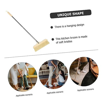 Ciieeo Long Handle Bristle Broom for Home Cleaning Soft Bristles for Pet Hair and Dirt Wood Construction for Kitchen Living and Carpet Maintenance