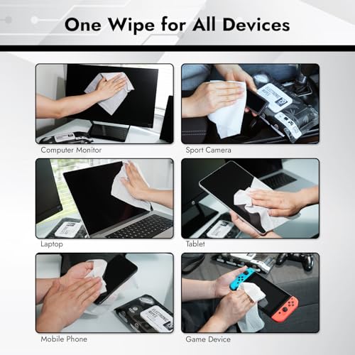 Air Jungles Electronic Wipes Screen Cleaning 70 Count (Pack of 2), No Cloth Needed, Extra Large 8"x10" Tech Cleaner Wipes for LED Screen, TVs, Cars, Computer,Tablets, Phones, Laptops, VR, Monitors - size: 70 Count (Pack of 2)