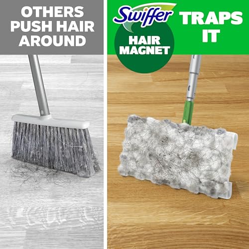 Swiffer Hair Magnet Deluxe Starter Kit with Collapsible Pole, 9 Hair Magnet Dry Cloths, 2 Bonus Mop & Go Wet Cloths - style: Hair Magnet Deluxe