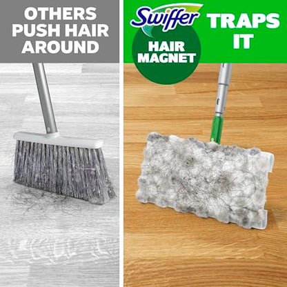 Swiffer Hair Magnet Deluxe Starter Kit with Collapsible Pole, 9 Hair Magnet Dry Cloths, 2 Bonus Mop & Go Wet Cloths - style: Hair Magnet Deluxe