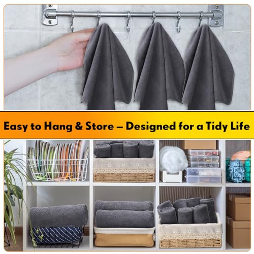 Nuenen Microfiber Cleaning Cloths for Cars 16 x 16 Inch Ultra Absorbent Car Towels Drying Reusable Cleaning Supplies House Kitchen Window Microfiber Towel (Gray,60 Pcs) - color: Gray