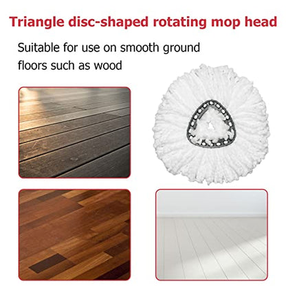 Spin Mop Replacement Head - 6 Pack EasyWring Mop Refills with Base Compatible with O-Cedar Triangle Spin Mop, Microfiber Mop Replace Head Easy Cleaning Floor Head Mop for Floor Cleaning - color: 6 Pack White