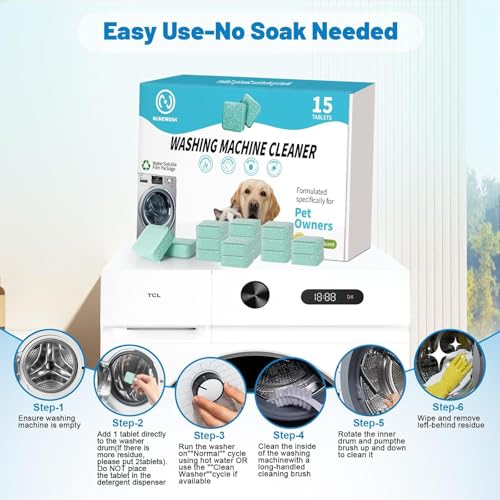 Washing Machine Cleaner, Washer Machine Cleaner Tablets 15 Pcs + Dryer Vent Cleaner Kit 12 Pack, Crevice Cleaning Brush for Bathroom, Shower & Kitchen, All-in-One Multi-Surface Scrubbing Brushes - color: Green 27 Pack
