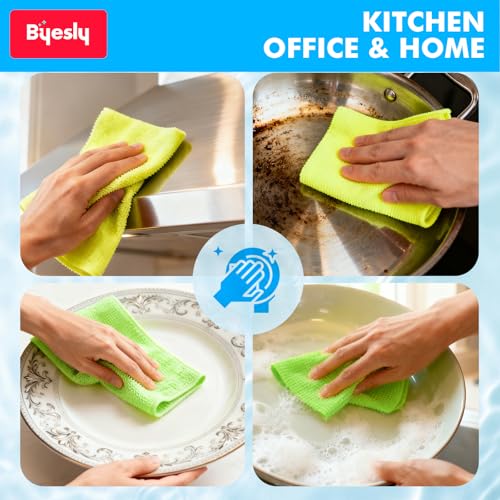 12-Pack Microfiber Cleaning Cloth, 11.5x11.5 Microfiber Towels for Cars, Dishes & House, For Detailers, Chefs & Efficient Home | Scratch-Free, Lint-Free, Ultra Absorbent(Green/Blue/Yellow/Pink) - color: Green/Blue/Yellow/Pink