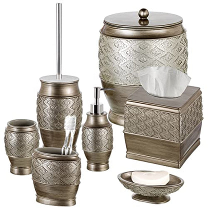 Creative Scents Dublin Silver Toilet Brush Set - Toilet Bowl Cleaner Brush and Holder - Decorative Bathroom Cleaner Brush - Space Saving Design Toilet Bowl Scrubber - color: Silver