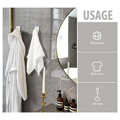 VIS'V Adhesive Towel Hooks, Waterproof Shower Wall Stick on Hooks, 2 Extra Adhesive Strips, Silver, 4 Pcs - color: Silver