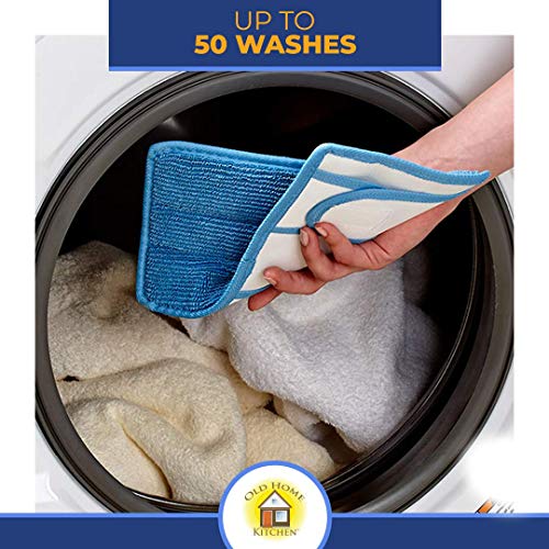 Microfiber Reusable Mop Pad | Durable Machine Washable Floor Cleaning Pads | Swiffer Compatible Dry Mop Pads (6 Pack) - size: 6 Count (Pack of 1)