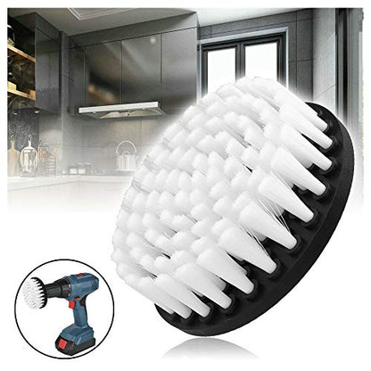 Wixine 1Pcs 5" White Drill Brush Attachment for Cleaning Carpet Leather and Upholstery Kit