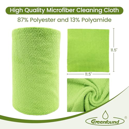 Greenfound Microfiber Cleaning Cloth Roll, 80 Pack Tear Away Towels, Reusable Washable Lint Free Scratch Free Absorbent Cleaning Rags for Kitchen Home Car Window Glass, 11.5 x 11.5 Inch Wave Green - color: Wave Green