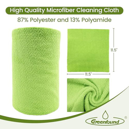 Greenfound Microfiber Cleaning Cloth Roll, 80 Pack Tear Away Towels, Reusable Washable Lint Free Scratch Free Absorbent Cleaning Rags for Kitchen Home Car Window Glass, 11.5 x 11.5 Inch Wave Green - color: Wave Green