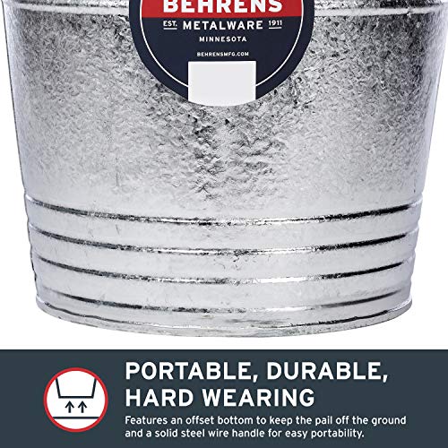 Behrens 1214 Hot-Dipped Galvanized Steel Utility Pail, 14-Quart, Gray - size: 14-Quart, style: Hot Dipped