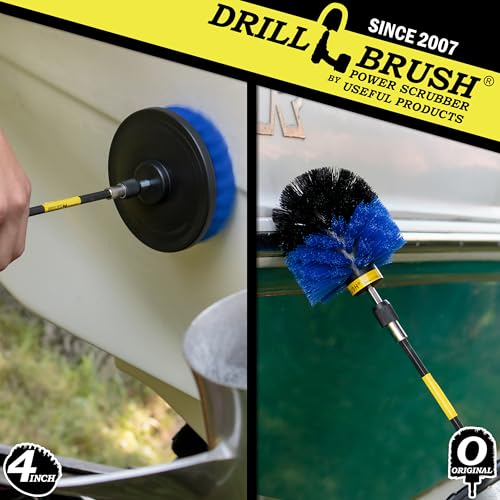Marine - Kayak - Raft - Canoe - Inflatable - Boat Accessories - Hull Cleaner - Cleaning Supplies - Drill Brush - Spin Brush Kit - Pond Scum, Oily Residue, Weeds, Barnacles, Oxidation - color: Blue