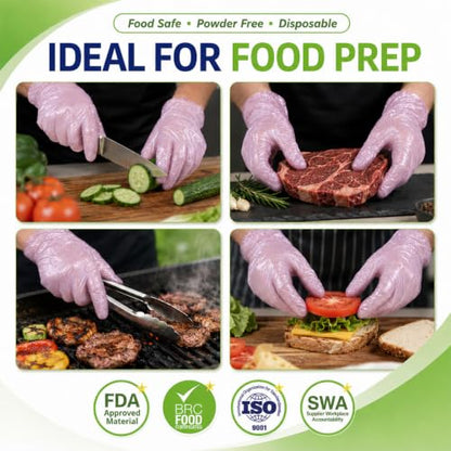 Disposable Plastic Gloves Food Handling Service Gloves Disposable For Cooking - style: Pink100pcs