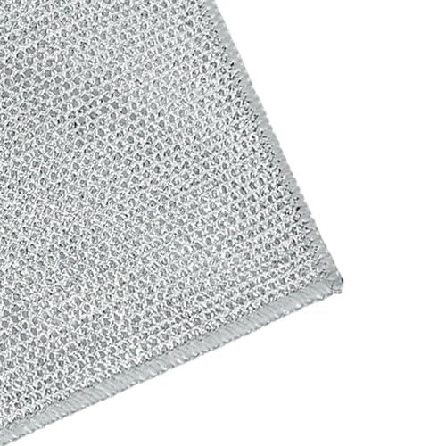 Estink Wire Dishwashing Rag, Multipurpose Rust Removal Double Side Steel Wire Dish Towel with Polyester Material for Household Kitchen Bathroom Cleaning