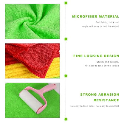 12PCS Microfiber Cleaning Cloths, 12"×12" Soft Absorbent Streak-Free Car Drying Towels, Scratch-Proof Lint Free Rags All Purpose Wash Cloth for Cars Houses Windows Kitchen