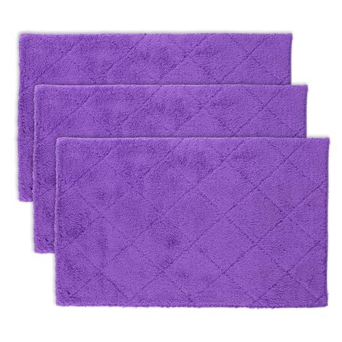 3-Pack Microfiber Mops Refill Pads for 14 Inch Mop (Purple) - color: Purple
