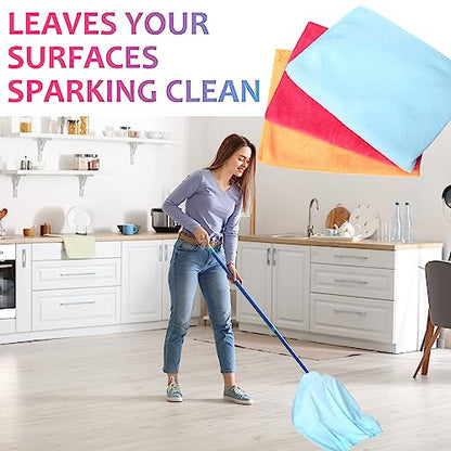 Newwiee 3 Pcs Extra Large Microfiber Cleaning Cloth 30" x 20" Washable Reusable Microfiber Towel Streak Free Lint Free Cloth for Cleaning Home Glass Office Window Bathrooms (Pink,Yellow,Light Blue) - color: Pink, Yellow, Light Blue