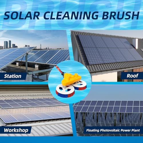 Solar Panel Cleaning Brush and Pole, 18 FT Water Fed Pole Window Cleaning System, Solar Cleaning Kit, Automatic Solar Panel Brush, Telescopic Window Washing Equipment, with Lithium Battery - color: 18ft-battery