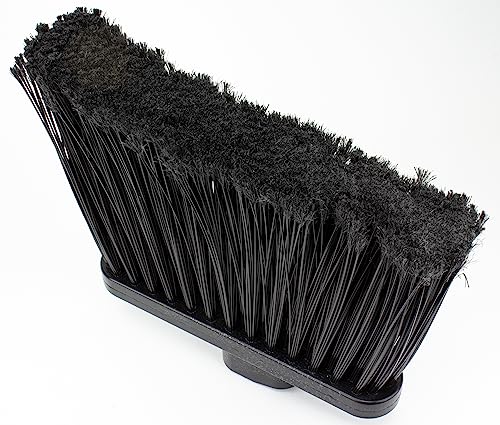 SPARTA Plastic Broom Head, Angled, Flagged for Small Debris Indoor, Outdoor, Home, Restaurant, Lobby, Office, 12 Inches, Black - color: Black