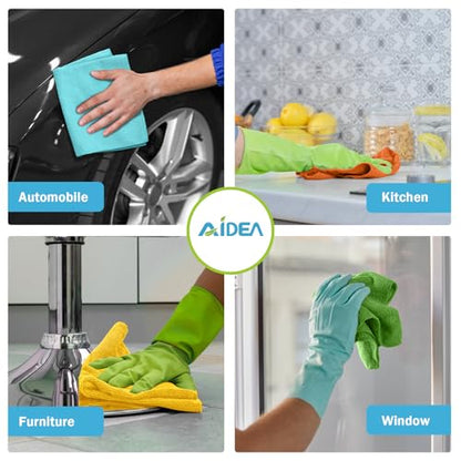 AIDEA Microfiber Cleaning Cloth, 20PK, Soft Absorbent Rags, Microfiber Towels for Cars, Kitchen Towels, Dusting Cloth for Home, Window, Cleaning Supplies, 12"×12"