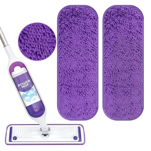 Reusable Power Mop Refill Pads for Swiffer Power Mop Starter Kit - Swifter Powermop Pads Refills - Multi-Surface & Wood Mopping Pad Refil for Floor Cleaning - Washable Microfiber Pad, 2 Pack - color: 2 Pack
