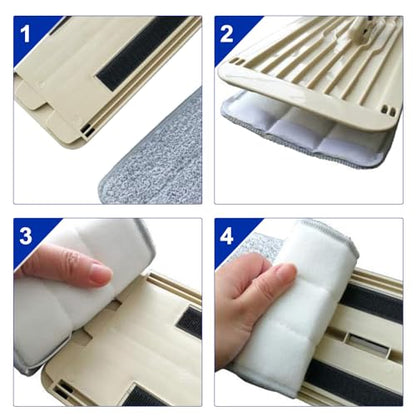 Microfiber Mop Cleaning Pads Flat: 10 Packs 13" X 4.9" Washable Pads for Floor Cleaning Compatible with Tethys & Most 13 Inch Flat Mop - Pads Replacement for Bucket Set - color: 10 Packs - 10 Soft