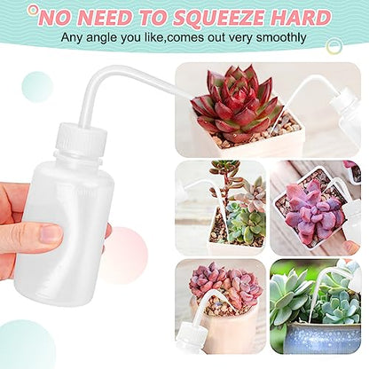 Valchoose Professional 2PCS 150ML Lash Water Bottle Squeezer, 5.1oz Tattoo Wash Bottle No Need to Squeeze Hard, Easy to Carry Plastic Wash Bottle for Eyelashes, Cleaning(Translucent White) - color: White, size: 2x150ml
