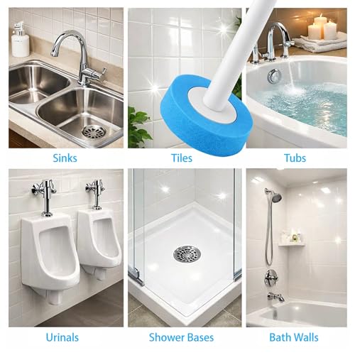 CiLoN 24 Pack Auto-Open Lid Disposable Toilet Bowl Brush & Holder Refills | Wall-Mounted Disposable Toilet Cleaning Set For Touch-Free Space-Saving Hygienic Modern Bathrooms (Ocean Breeze + 24 Sponge) - size: Ocean Breeze - 24 Refills
