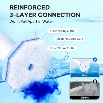 30 Toilet Bowl Refills Fits for Clorox Toilet Brush, Upgrade 3-Layer Disposable Bowl Cleaner Refills for Bathroom Cleaning, 3X Cleaning Power, No Falling Apart - size: 1 Count (Pack of 30)
