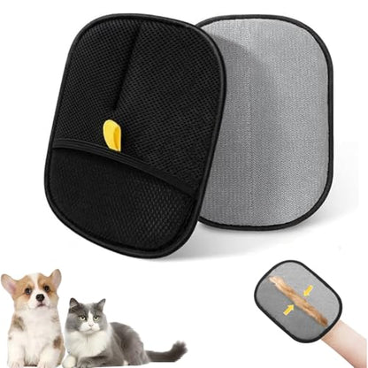 Pet Hair Remover Gloves for Cats & Dogs, Reusable Cat Dog Electrostatic Hair Remover Grooming Glove Tool-2PS