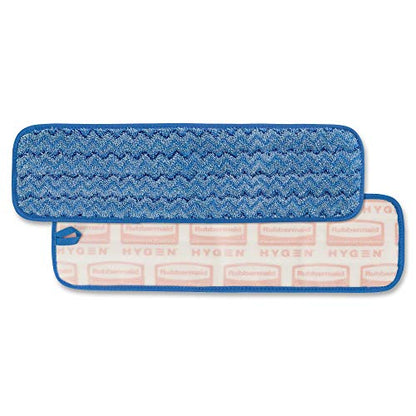 Rubbermaid Commercial Products Mop Head for Microfiber Damp Mop, 18-Inch, Blue, Heavy-Duty Single Sided Cleaning Cloth for Hardwood/Tile/Laminated Floors in Kitchen/Lobby/Office - style: Reusable Microfiber Blue - 1ct