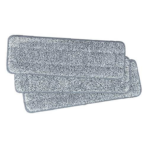 Micro Flat Mop 3-Pack Mop Replacement Head Refills - Microfiber Cleaning Pad - Use Wet or Dry - Reusable and Machine Washable Floor Mop Pads (3-Pack) - color: Replacement Heads (3-pack)