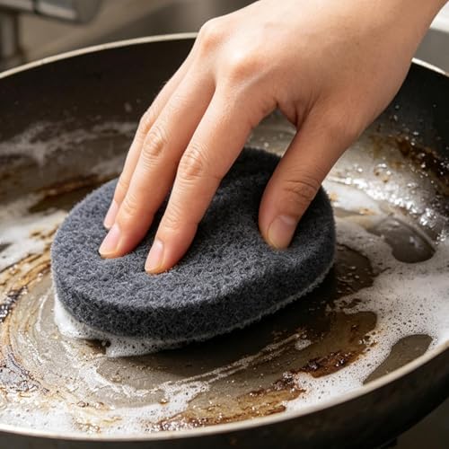 Heavy Duty Kitchen Scrub Pads Scraper Brush Set - Strong Stain Removal Dishwashing Sponge Cleaner, Multipurpose Cleaning Pad | Kitchen Pan Pot Oven Sink Stove Skillet Grease Dirt Scrub Househo