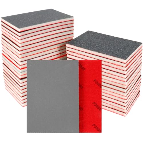 24 Pcs Sanding Sponge 3000 Grit, Washable & Reusable Sanding Blocks for Wood, Metal, Drywall, Glazing, Wet Dry Sandpaper for Smooth Finishing - color: 3000g, size: 24 Pcs