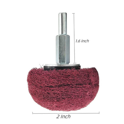 5PCS Non Woven Abrasive Buffing Wheels Polishing Wheel Drill Attachment Set, 2 Inch Scouring Pads Abrasive Mushroom Wheel Polishing Wheel with 1/4" Shank for Polishing Scrubbing and Cleaning Surface