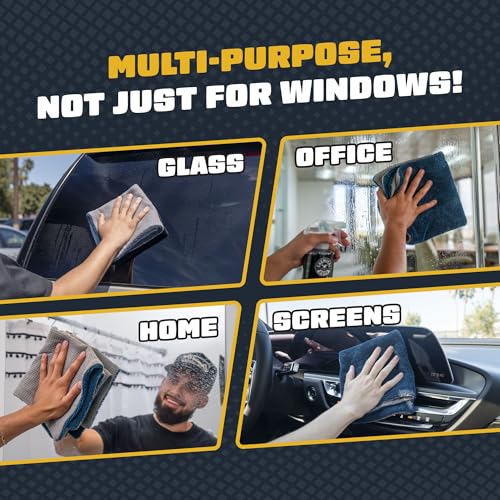 Chemical Guys Clean Stroke Dual-Sided Microfiber Glass Towels - 16 x 16 Premium Streak-Free Cloths for Cars, Trucks, SUVs - Scratch-Free, Lint-Free Detailing Towels for Clear Glass & Mirrors (2 Pack)