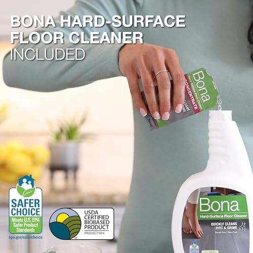 Bona Multi-Surface Floor Care Kit - Includes Microfiber Mop, Microfiber Cleaning Pad, Hardwood Floor Cleaning Solution, and Multi-Surface Floor Cleaning Solution - Kit for Hard Floors