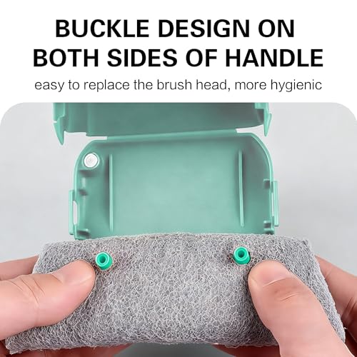 2026 New Magic Window Track Cleaner, Window Groove Cleaning Brush Tools Set, Sliding Door, Sill, Tile Lines, Shutter, Car Vents, Small Spaces Clean (Gray+Green) - color: Gray+green