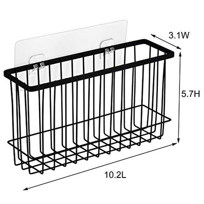 Toplife Wall Door Adhesive Kitchen Wrap Organizer Rack, No Drilling, Black