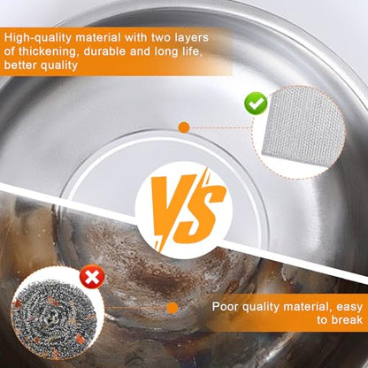 12 Pcs New Upgrade 3-Layer Metal Dish Cloth, No Scratches Wire Cleaning Cloth , Reusable Multipurpose Wire Dishwashing Rag for Kitchen Cleaning Cloths,Sinks,Dishes,Stove Top, Dimensions,7.87” x 7.87”