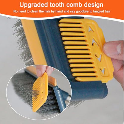 2 Pcs Grout Brush with Long Handle - Upgrade, 120°Rotation Tile Grout Cleaning Tool, V-Shape Shower Scrubber Cleaner Stiff Bristle for Cleaning Bathroom Wall, Baseboards, Tile Floors