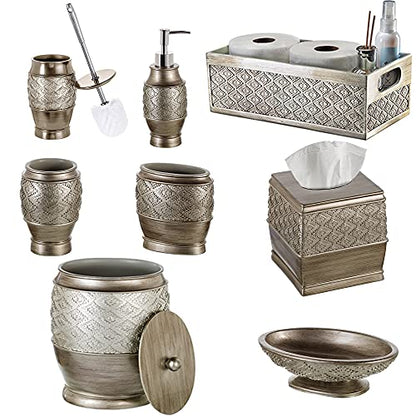Creative Scents Dublin Silver Toilet Brush Set - Toilet Bowl Cleaner Brush and Holder - Decorative Bathroom Cleaner Brush - Space Saving Design Toilet Bowl Scrubber - color: Silver