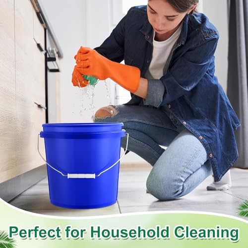 Tioncy 10 Pcs 2 Gallon Plastic Bucket with Lid Heavy Duty 2 Gallon Bucket Pail with Lid Handle for Storage Container Home Household Cleaning(Blue) - color: Blue