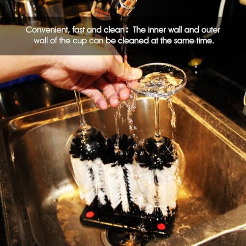 Glass Washer Brush Cleaner - 3 Brushes per Base