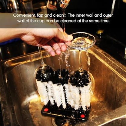 Glass Washer Brush Cleaner - 3 Brushes per Base